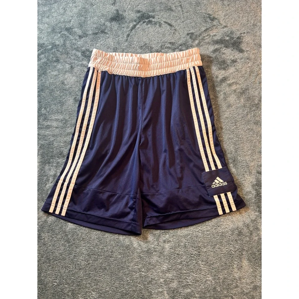 Adidas Aeroready Shorts Mens Medium Navy Blue White 3 Stripe Missing Drawstring